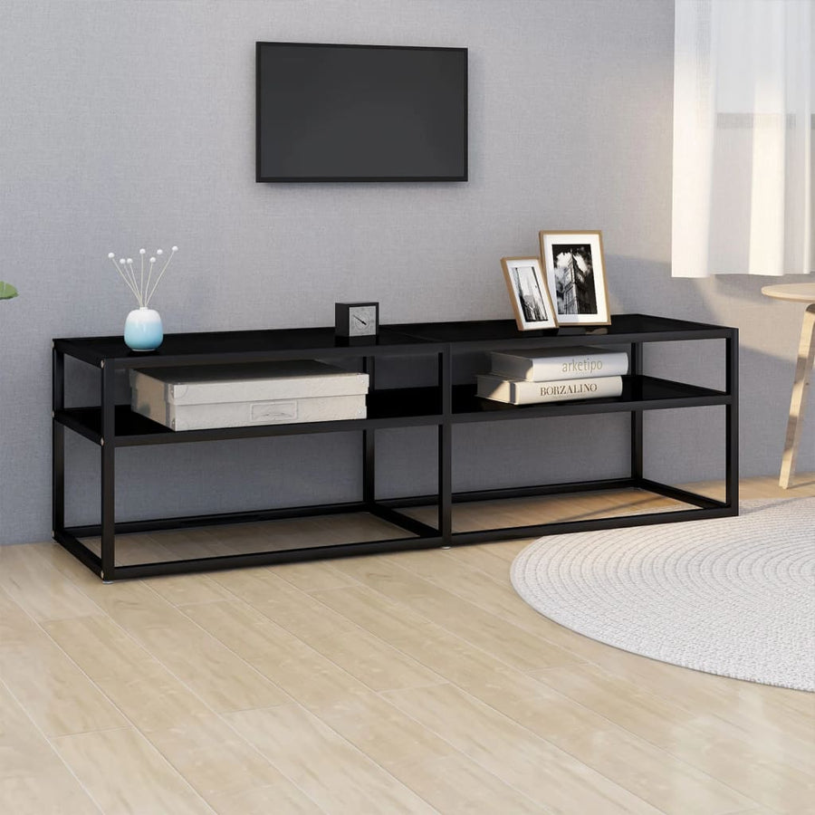 Tv-Meubel 40X40X40,5 Cm Gehard Glas 140 x 40 x 40.5 cm Zwart