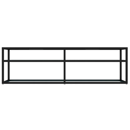 Tv-Meubel 140X40X40,5 Cm Gehard Glas Witmarmerkleurig 140 x 40 x 40.5 cm Zwart en witmarmer