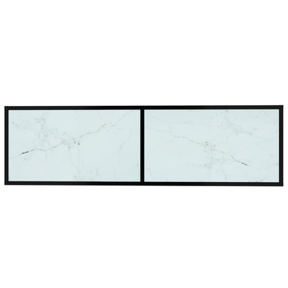 Tv-Meubel 140X40X40,5 Cm Gehard Glas Witmarmerkleurig 140 x 40 x 40.5 cm Zwart en witmarmer