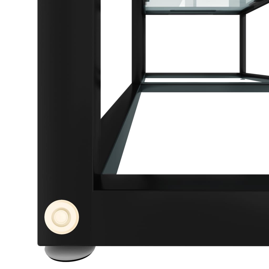 Tv-Meubel 140X40X40,5 Cm Gehard Glas Witmarmerkleurig 140 x 40 x 40.5 cm Zwart en witmarmer