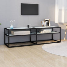 Tv-Meubel 140X40X40,5 Cm Gehard Glas Witmarmerkleurig 140 x 40 x 40.5 cm Zwart en witmarmer