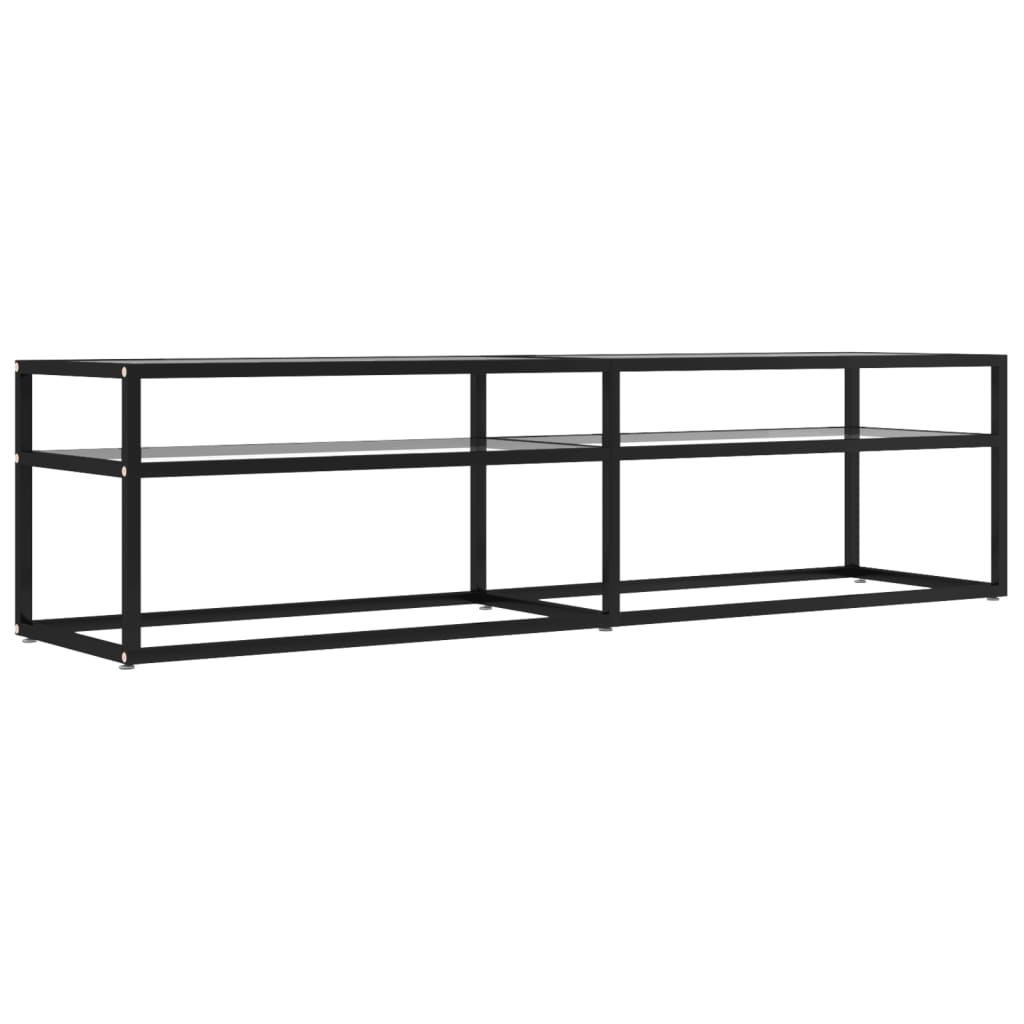 Tv-Meubel 60X40X40,5 Cm Gehard Glas 160 x 40 x 40.5 cm Zwart en transparant