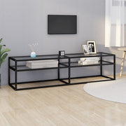 Tv-meubel 160x40x40,5 cm glas staal zwart transparant