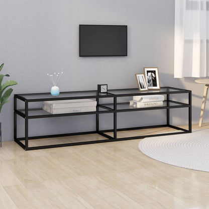 Tv-Meubel 60X40X40,5 Cm Gehard Glas 160 x 40 x 40.5 cm Zwart en transparant