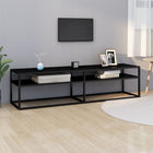 Tv-meubel 160x40x40,5 cm zwart gehard glas