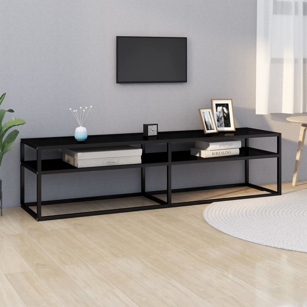 Tv-Meubel 60X40X40,5 Gehard Glas 160 x 40 x 40.5 cm Zwart