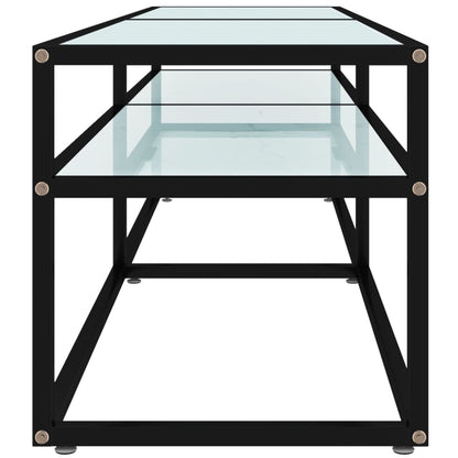 Tv-Meubel 160X40X40,5 Cm Gehard Glas Witmarmerkleurig