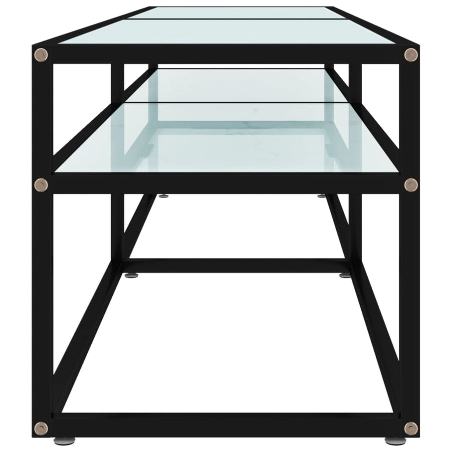 Tv-Meubel 160X40X40,5 Cm Gehard Glas Witmarmerkleurig