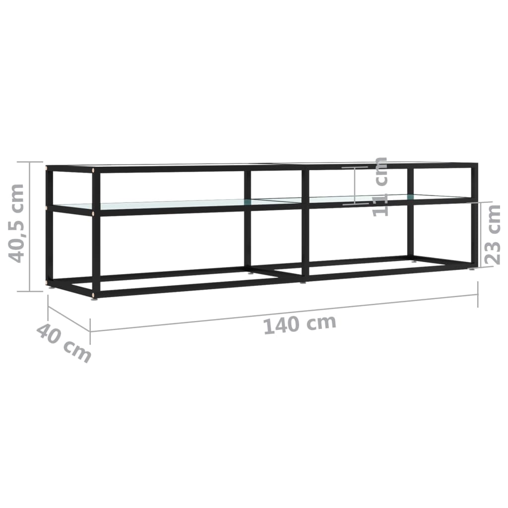 Tv-Meubel 160X40X40,5 Cm Gehard Glas Witmarmerkleurig