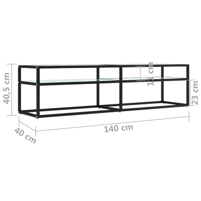 Tv-Meubel 160X40X40,5 Cm Gehard Glas Witmarmerkleurig