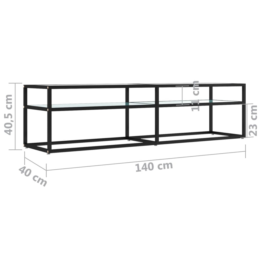 Tv-Meubel 160X40X40,5 Cm Gehard Glas Witmarmerkleurig