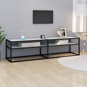 Tv-meubel 160x40x40,5 cm gehard glas witmarmer