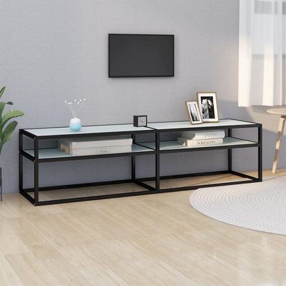 Tv-Meubel 160X40X40,5 Cm Gehard Glas Witmarmerkleurig