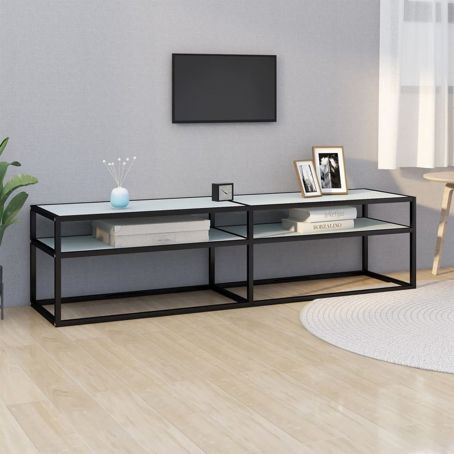 Tv-Meubel 160X40X40,5 Cm Gehard Glas Witmarmerkleurig