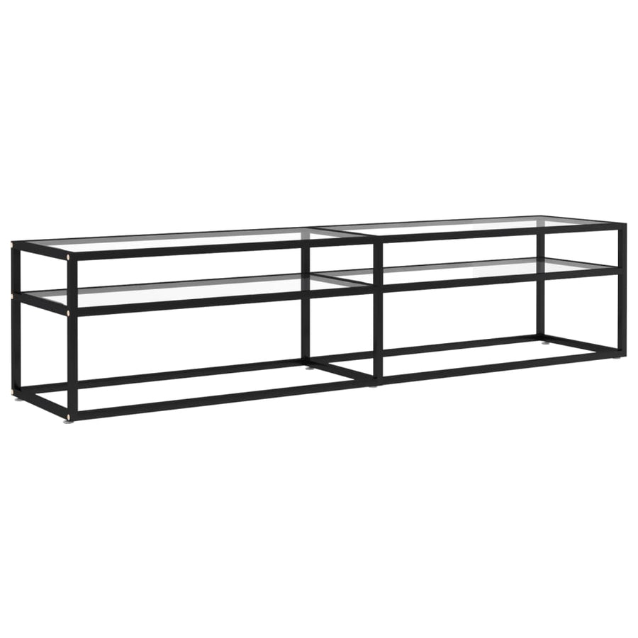 Tv-Meubel 80X40X40,5 Cm Gehard Glas 180 x 40 x 40.5 cm Zwart en transparant