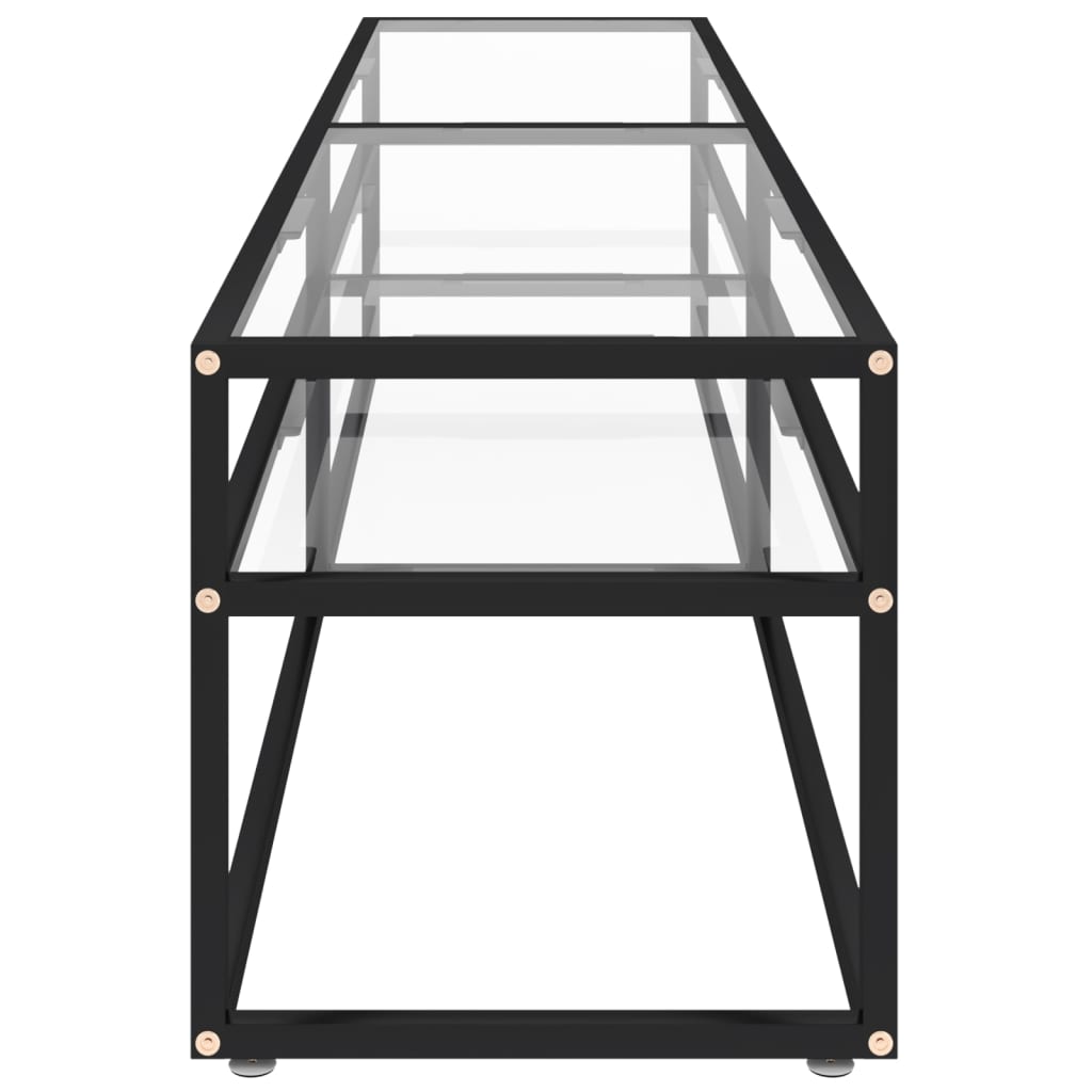 Tv-Meubel 80X40X40,5 Cm Gehard Glas 180 x 40 x 40.5 cm Zwart en transparant