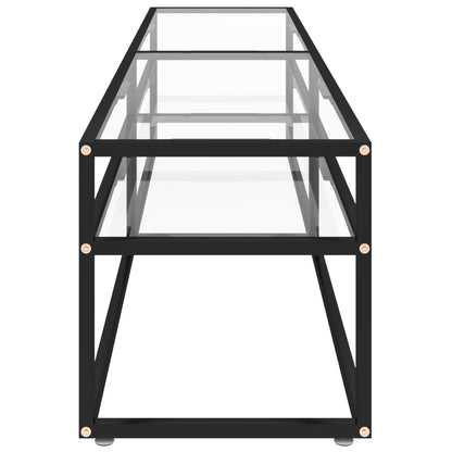 Tv-Meubel 80X40X40,5 Cm Gehard Glas 180 x 40 x 40.5 cm Zwart en transparant