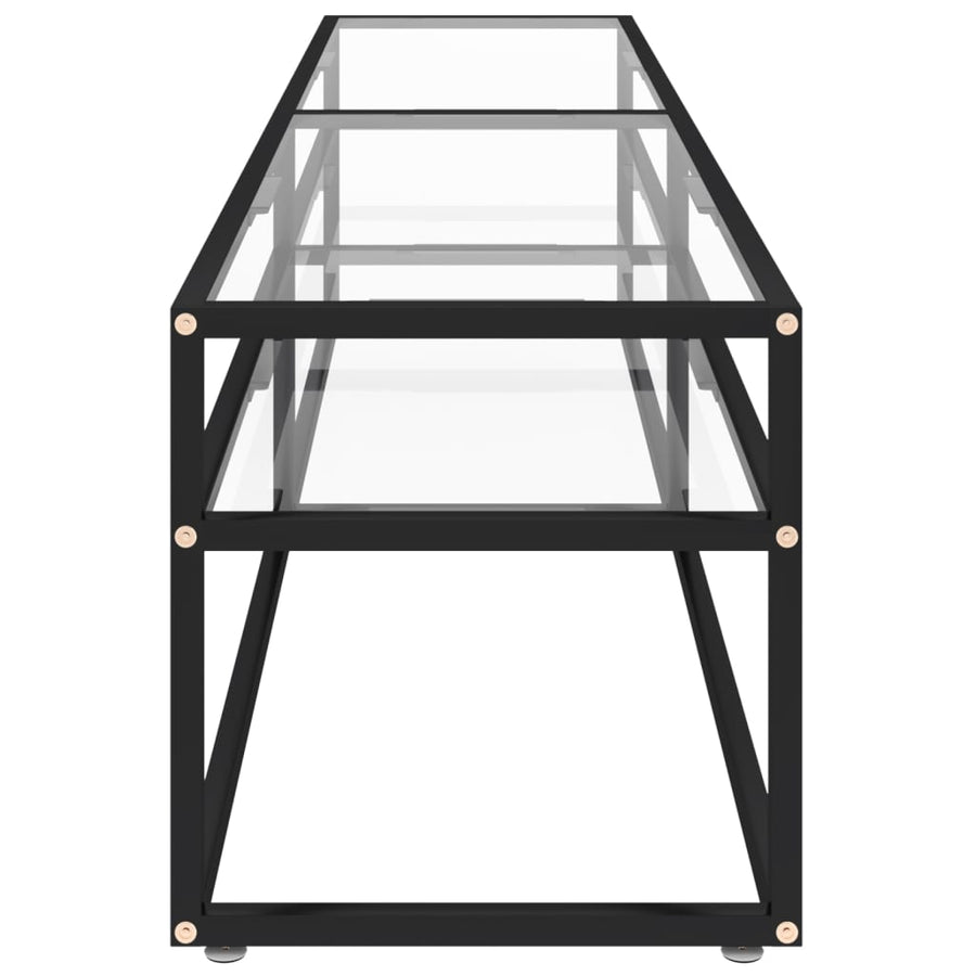 Tv-Meubel 80X40X40,5 Cm Gehard Glas 180 x 40 x 40.5 cm Zwart en transparant