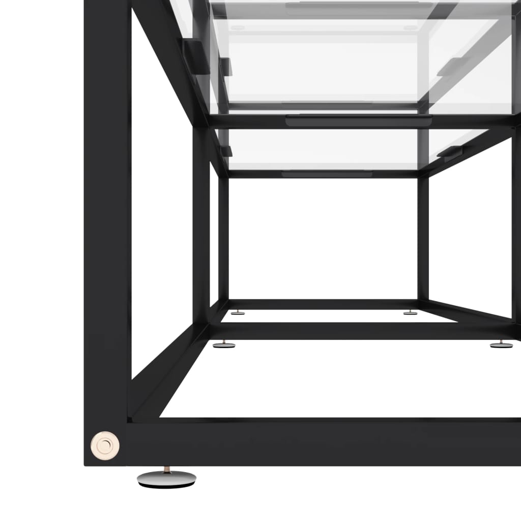 Tv-Meubel 80X40X40,5 Cm Gehard Glas 180 x 40 x 40.5 cm Zwart en transparant