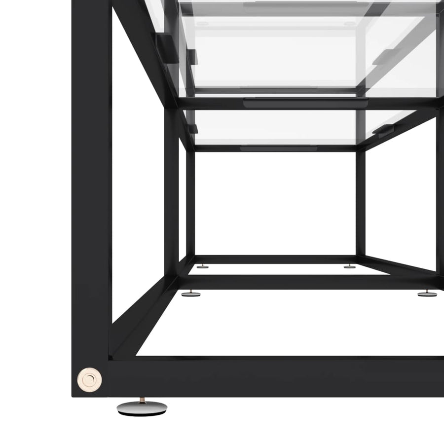 Tv-Meubel 80X40X40,5 Cm Gehard Glas 180 x 40 x 40.5 cm Zwart en transparant