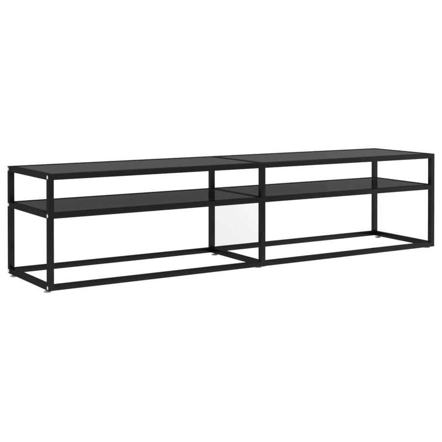 Tv-Meubel 80X40X40,5 Cm Gehard Glas 180 x 40 x 40.5 cm Zwart