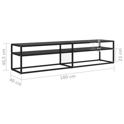 Tv-Meubel 80X40X40,5 Cm Gehard Glas 180 x 40 x 40.5 cm Zwart
