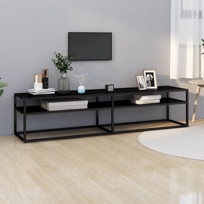 Tv-Meubel 80X40X40,5 Cm Gehard Glas 180 x 40 x 40.5 cm Zwart