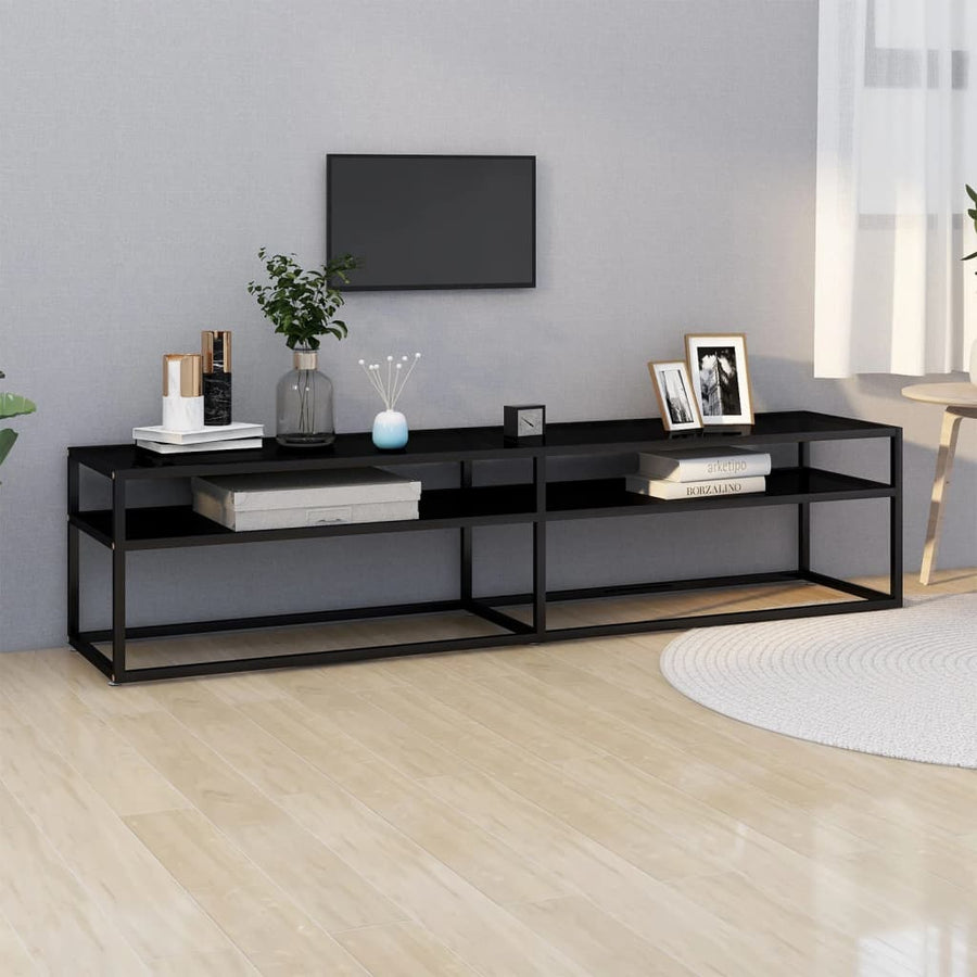 Tv-Meubel 80X40X40,5 Cm Gehard Glas 180 x 40 x 40.5 cm Zwart