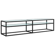 Tv-Meubel 180X40X40,5 Cm Gehard Glas Witmarmerkleurig 180 x 40 x 40.5 cm Zwart en witmarmer