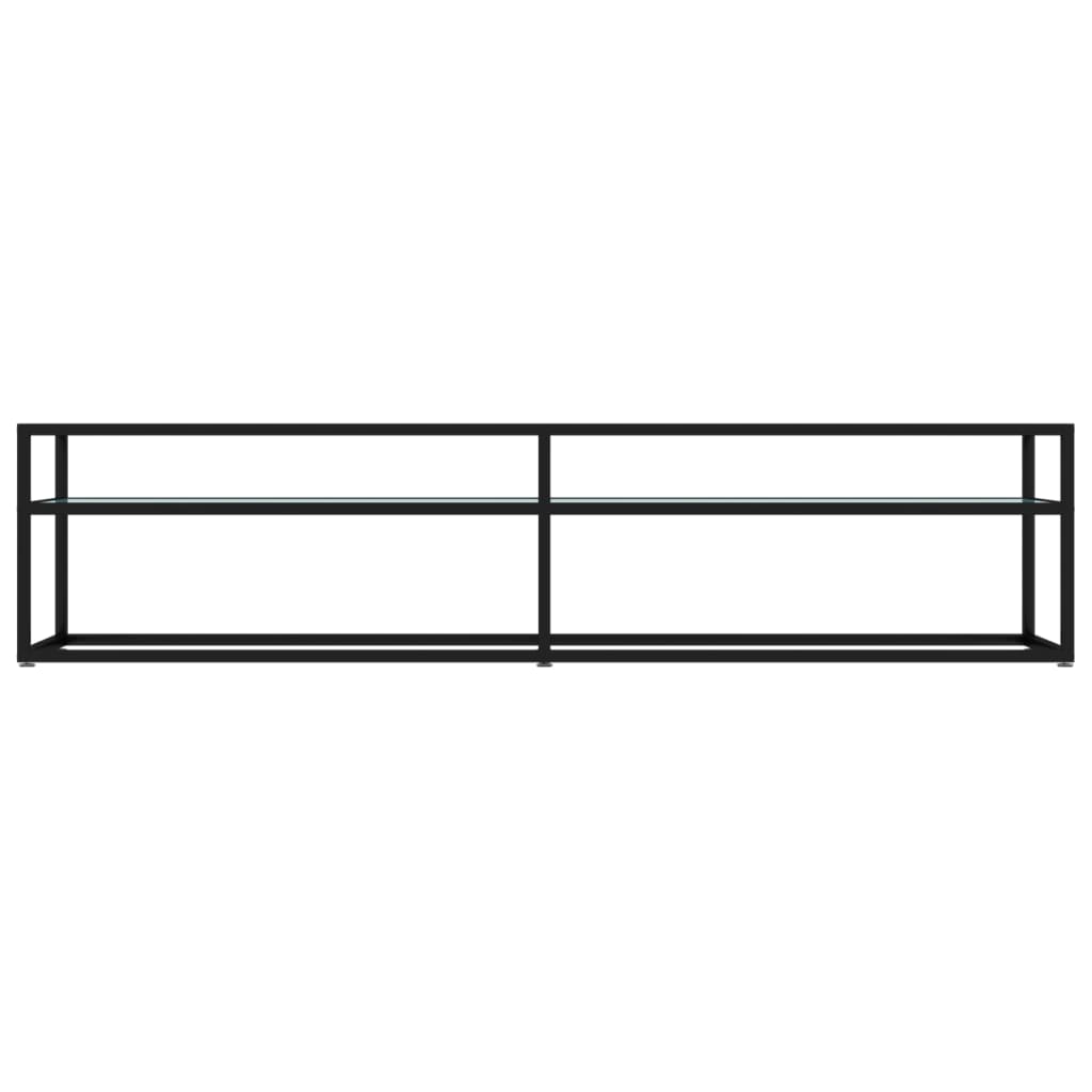 Tv-Meubel 180X40X40,5 Cm Gehard Glas Witmarmerkleurig 180 x 40 x 40.5 cm Zwart en witmarmer