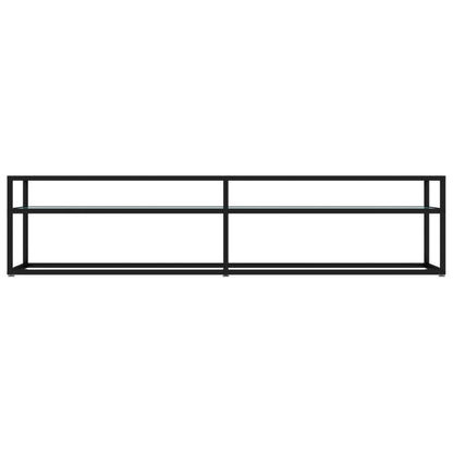 Tv-Meubel 180X40X40,5 Cm Gehard Glas Witmarmerkleurig 180 x 40 x 40.5 cm Zwart en witmarmer