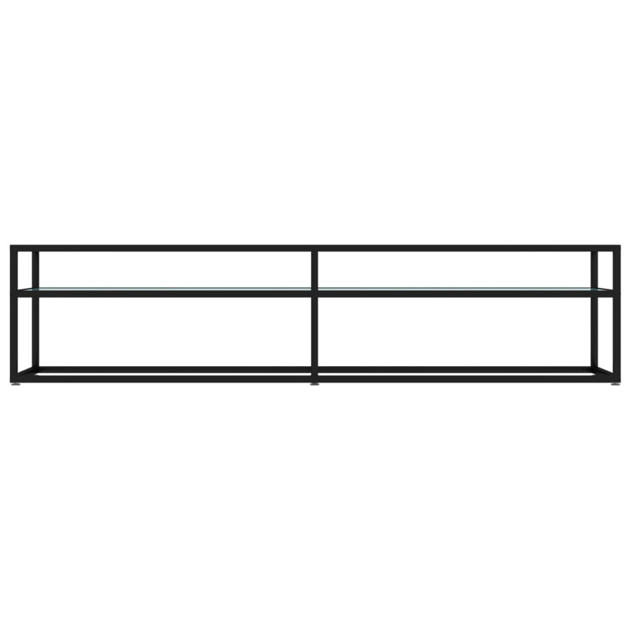 Tv-Meubel 180X40X40,5 Cm Gehard Glas Witmarmerkleurig 180 x 40 x 40.5 cm Zwart en witmarmer