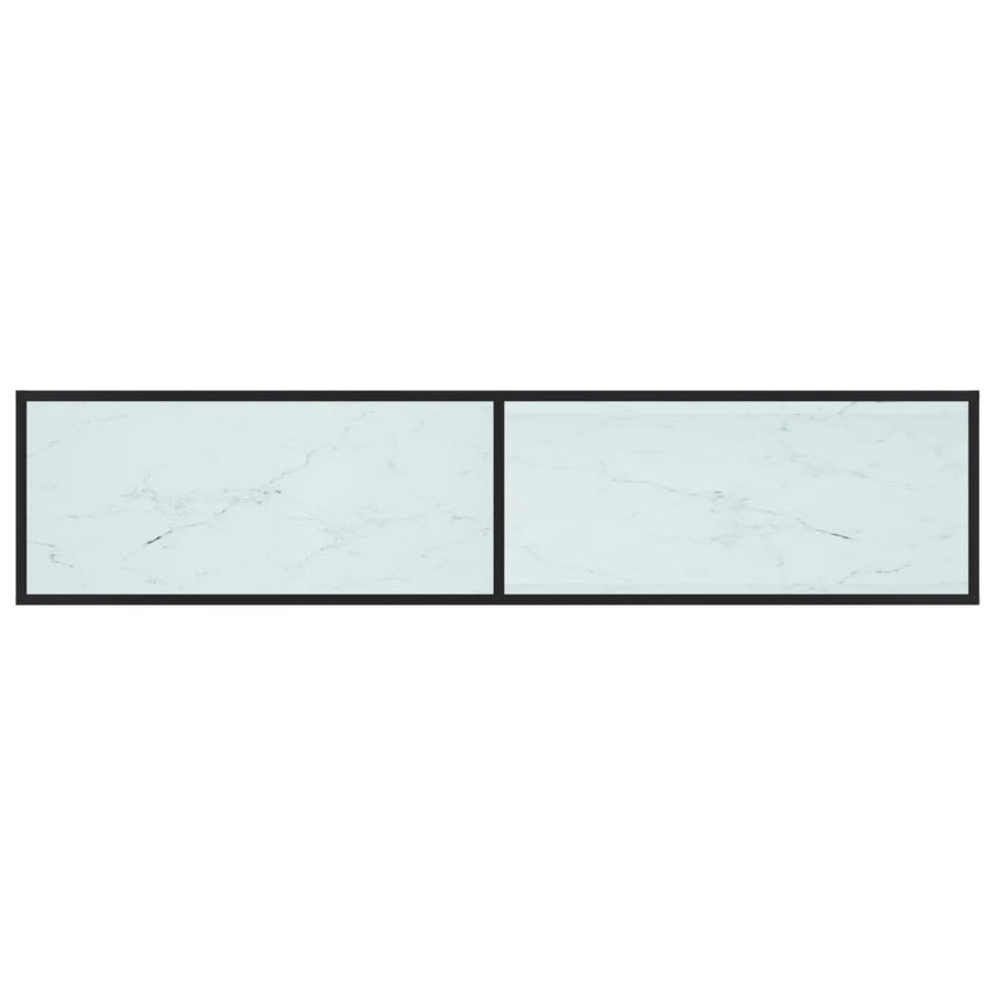 Tv-Meubel 180X40X40,5 Cm Gehard Glas Witmarmerkleurig 180 x 40 x 40.5 cm Zwart en witmarmer