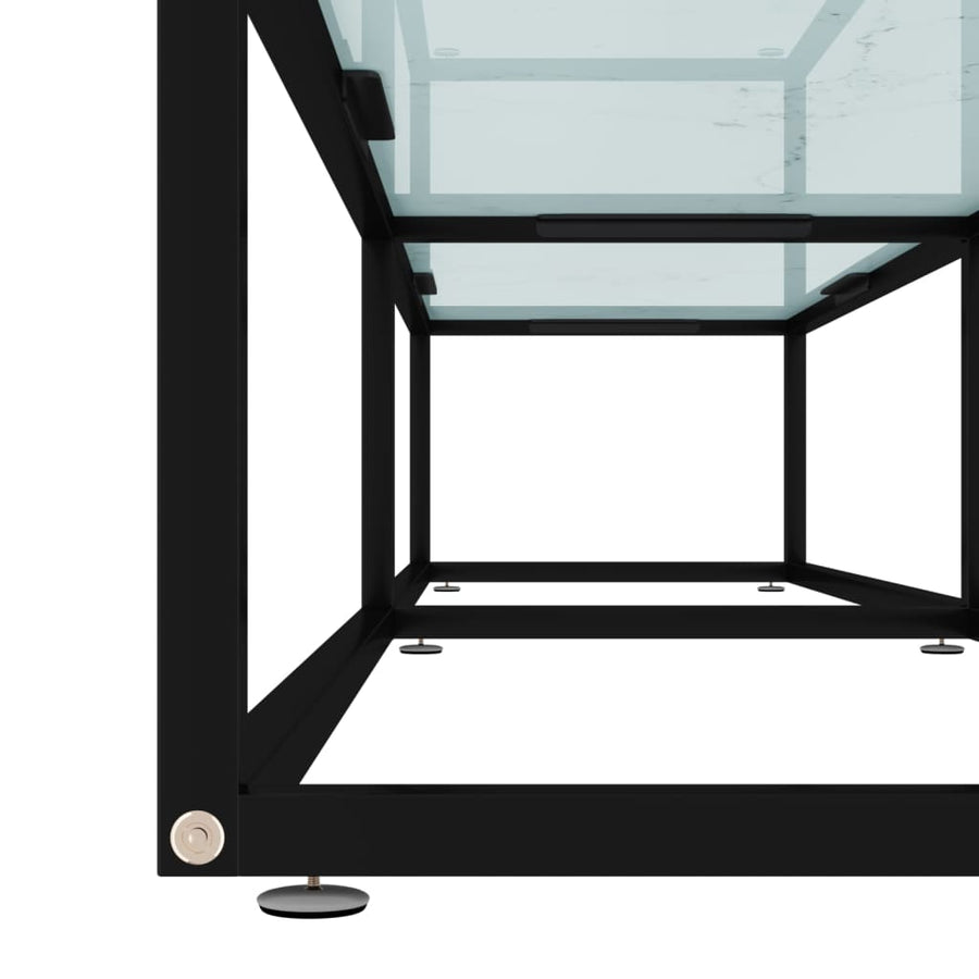 Tv-Meubel 180X40X40,5 Cm Gehard Glas Witmarmerkleurig 180 x 40 x 40.5 cm Zwart en witmarmer