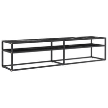 Tv-Meubel 180X40X40,5 Cm Gehard Glas Zwartmarmerkleurig 180 x 40 x 40.5 cm Zwart en zwartmarmer