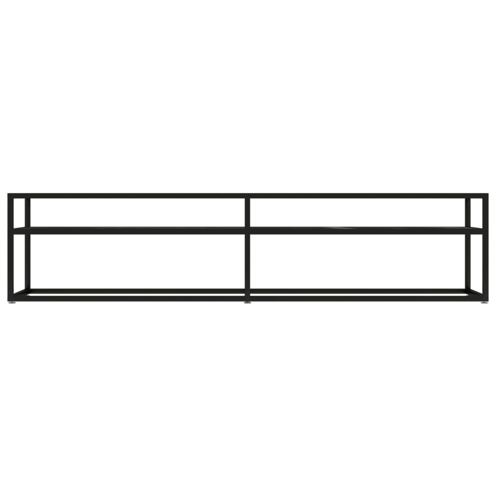 Tv-Meubel 180X40X40,5 Cm Gehard Glas Zwartmarmerkleurig 180 x 40 x 40.5 cm Zwart en zwartmarmer