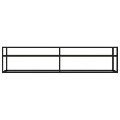 Tv-Meubel 180X40X40,5 Cm Gehard Glas Zwartmarmerkleurig 180 x 40 x 40.5 cm Zwart en zwartmarmer
