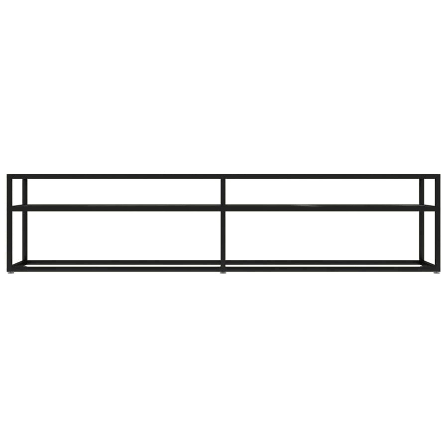 Tv-Meubel 180X40X40,5 Cm Gehard Glas Zwartmarmerkleurig 180 x 40 x 40.5 cm Zwart en zwartmarmer