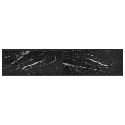 Tv-Meubel 180X40X40,5 Cm Gehard Glas Zwartmarmerkleurig 180 x 40 x 40.5 cm Zwart en zwartmarmer