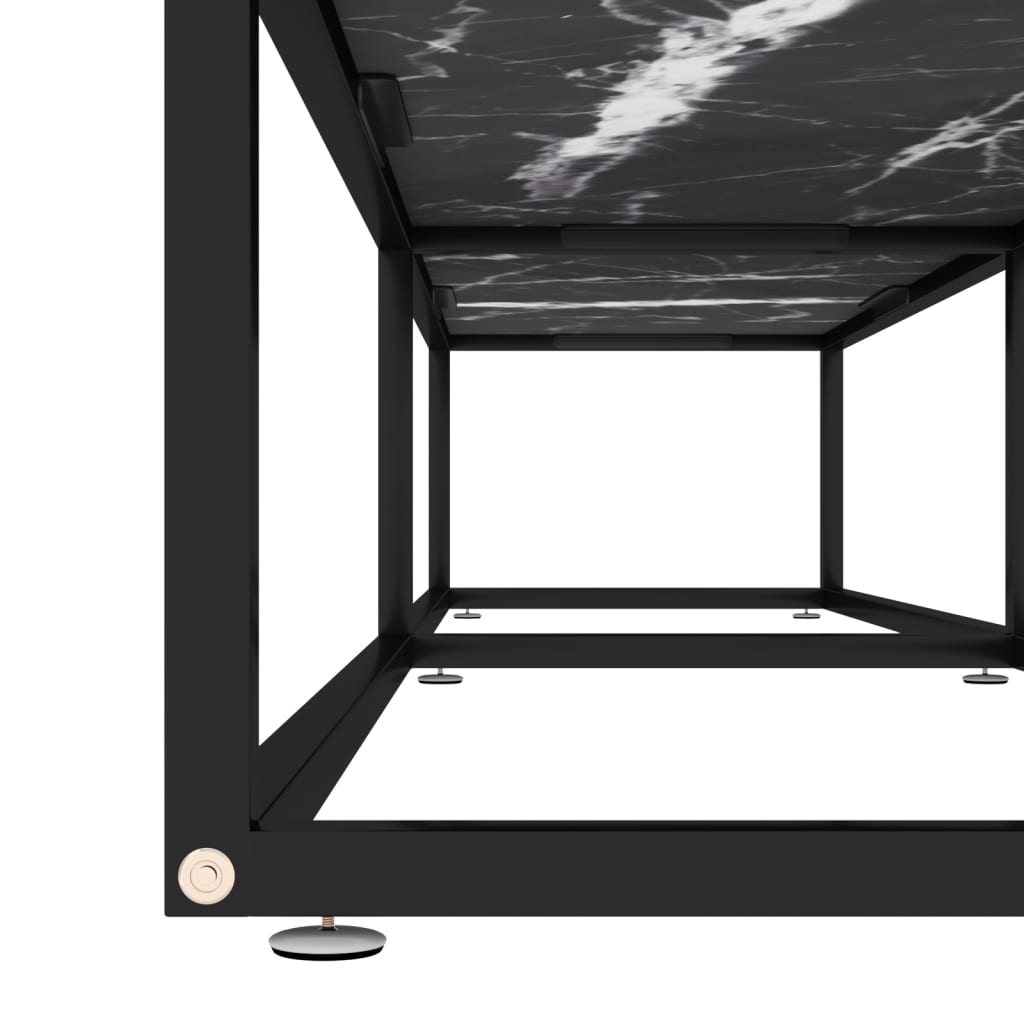 Tv-Meubel 180X40X40,5 Cm Gehard Glas Zwartmarmerkleurig 180 x 40 x 40.5 cm Zwart en zwartmarmer