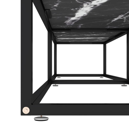 Tv-Meubel 180X40X40,5 Cm Gehard Glas Zwartmarmerkleurig 180 x 40 x 40.5 cm Zwart en zwartmarmer