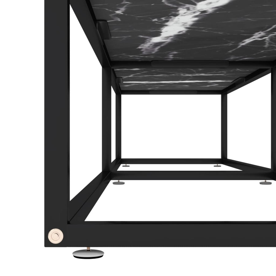 Tv-Meubel 180X40X40,5 Cm Gehard Glas Zwartmarmerkleurig 180 x 40 x 40.5 cm Zwart en zwartmarmer