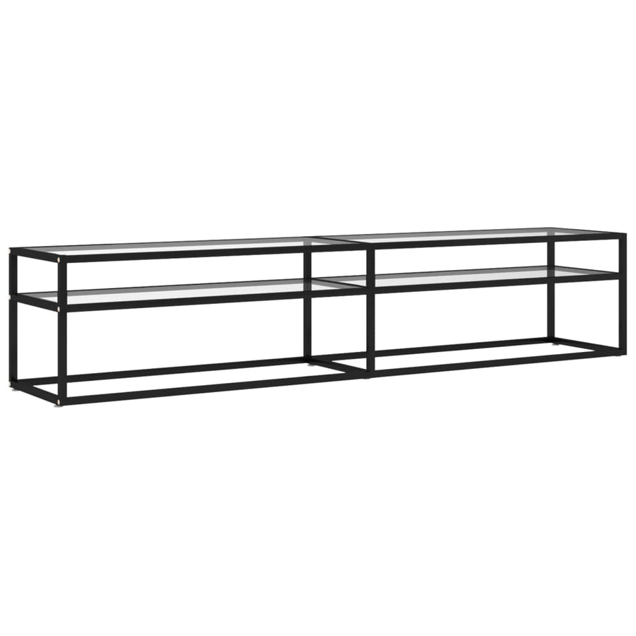 Tv-Meubel 200X40X40,5 Cm Gehard Glas 200 x 40 x 40.5 cm Zwart en transparant