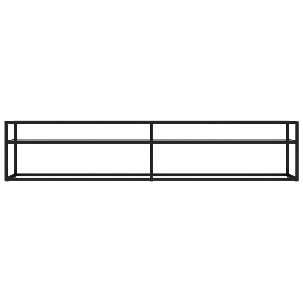 Tv-Meubel 200X40X40,5 Cm Gehard Glas 200 x 40 x 40.5 cm Zwart en transparant