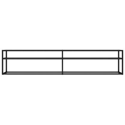 Tv-Meubel 200X40X40,5 Cm Gehard Glas 200 x 40 x 40.5 cm Zwart en transparant