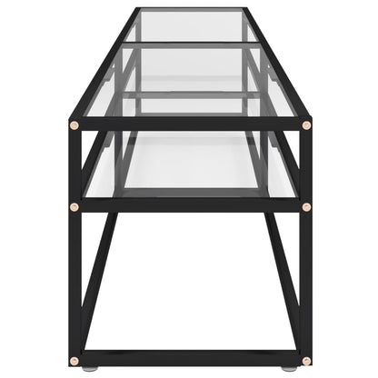 Tv-Meubel 200X40X40,5 Cm Gehard Glas 200 x 40 x 40.5 cm Zwart en transparant