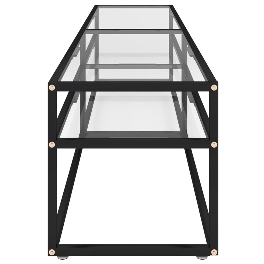 Tv-Meubel 200X40X40,5 Cm Gehard Glas 200 x 40 x 40.5 cm Zwart en transparant