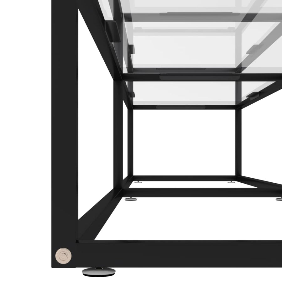 Tv-Meubel 200X40X40,5 Cm Gehard Glas 200 x 40 x 40.5 cm Zwart en transparant