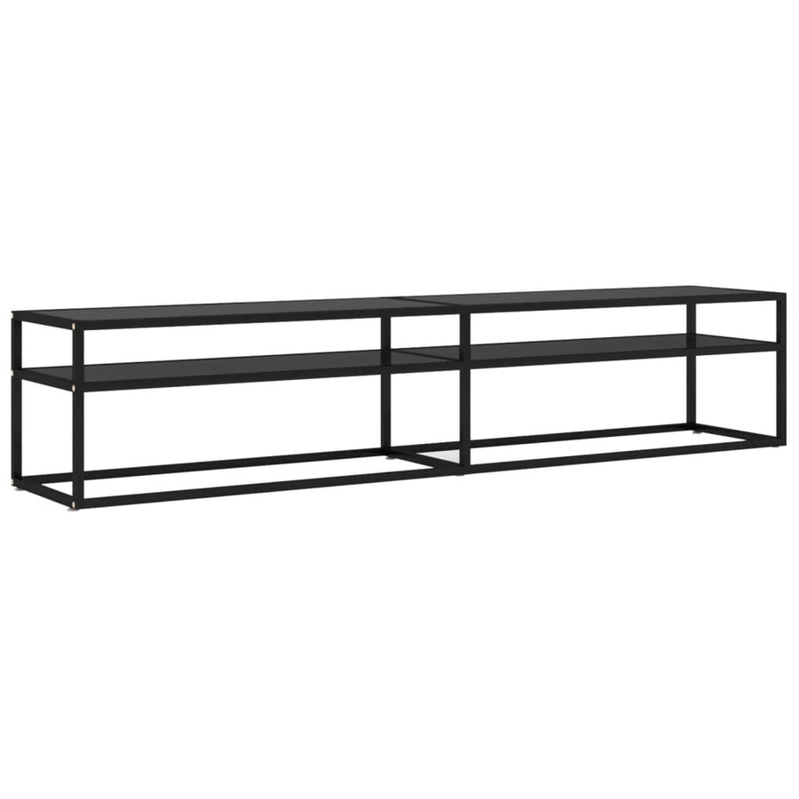 Tv-Meubel 200X40X40,5 Cm Gehard Glas 200 x 40 x 40.5 cm Zwart