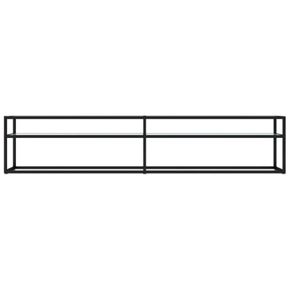 Tv-Meubel 200X40X40,5 Cm Gehard Glas Witmarmerkleurig 200 x 40 x 40.5 cm Zwart en witmarmer
